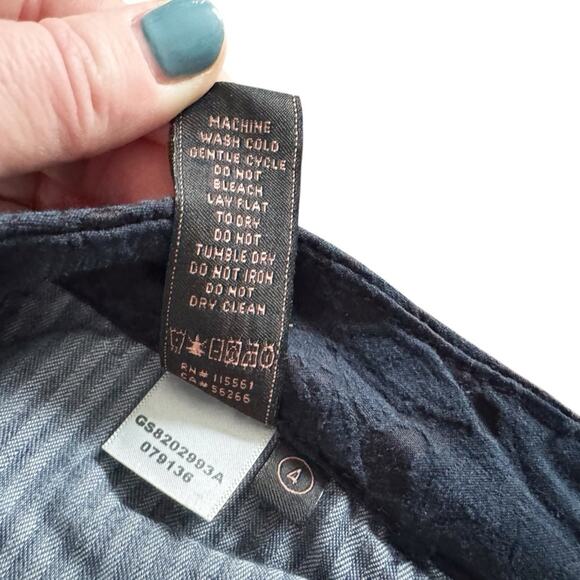 7 for all Mankind Jen 7 Lace Overlay Pants Women sz 4 Navy ankle skinny Feminine - Picture 8 of 13